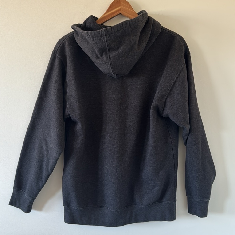 YETI Charcoal Gray Fleece Hoodie with Teal Logo Size Medium - Picture 7 of 7